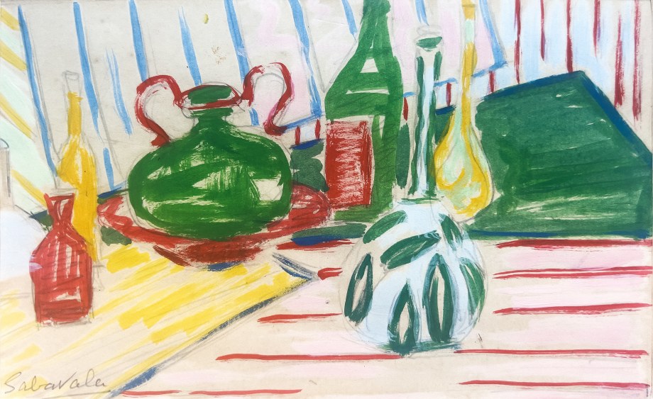 Jehangir Sabavala, Bombay (Still Life), 1953,&nbsp;Watercolor on paper, 5 &frac12; x 8 in (14 x 20.3 cm), SABJE018