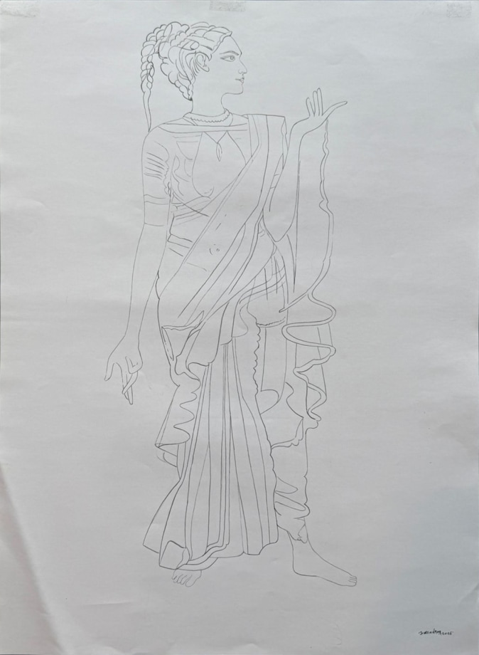 Surendran Nair, Untitled, 2025, Pen on paper, 30 x 22 in (76.2 x 55.9 cm), NAISU065