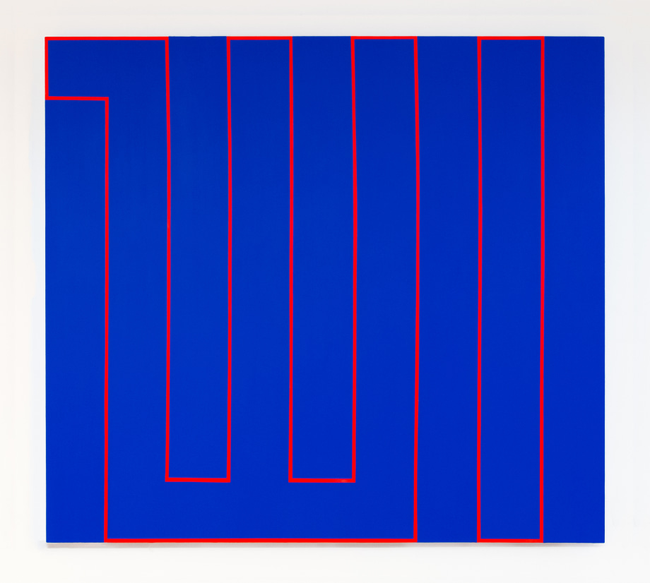 Blue and red neon painting