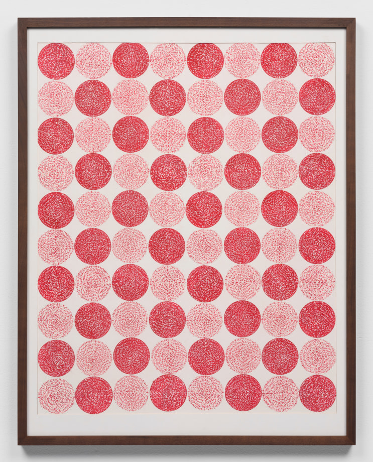 abstract painting of red circles