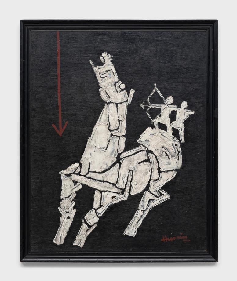 Maqbool Fida Husain, Untitled (Horse), n/d,&nbsp;Oil on board, 45 x 36 in (114.3 x 91.4 cm), HUSMF467
