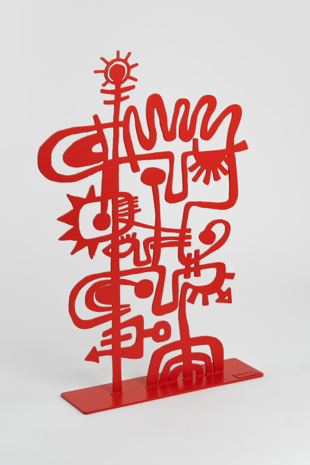 Red abstract sculpture