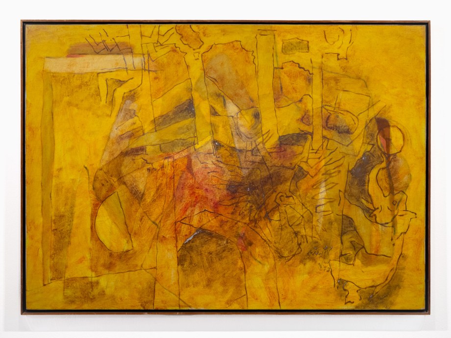 Maqbool Fida Husain, Untitled, 1972,&nbsp;Oil on canvas, 30 x 42 in (76.2 x 106.7 cm), HUSMF456