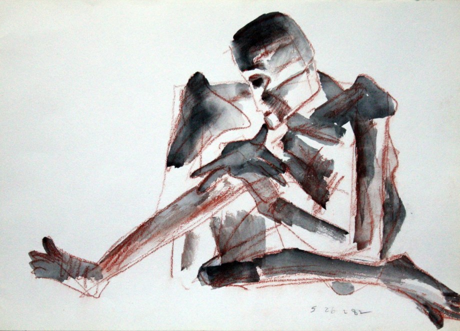 Somnath Hore,&nbsp;Rust Series 21,&nbsp;1982,&nbsp;Watercolor and crayon on paper, 10.125 x 14.25 in