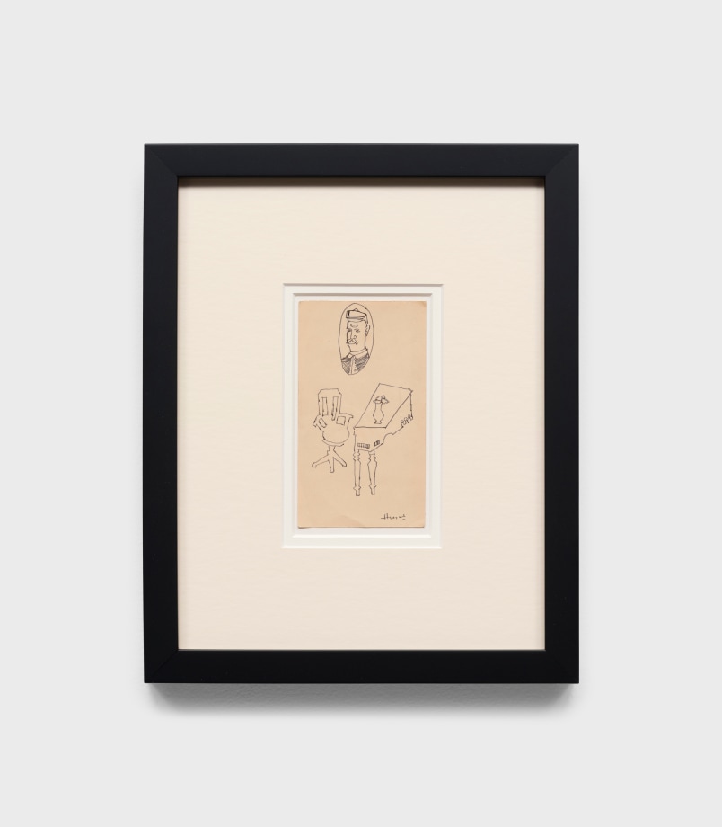 Drwaing of Piano Chair Military Man