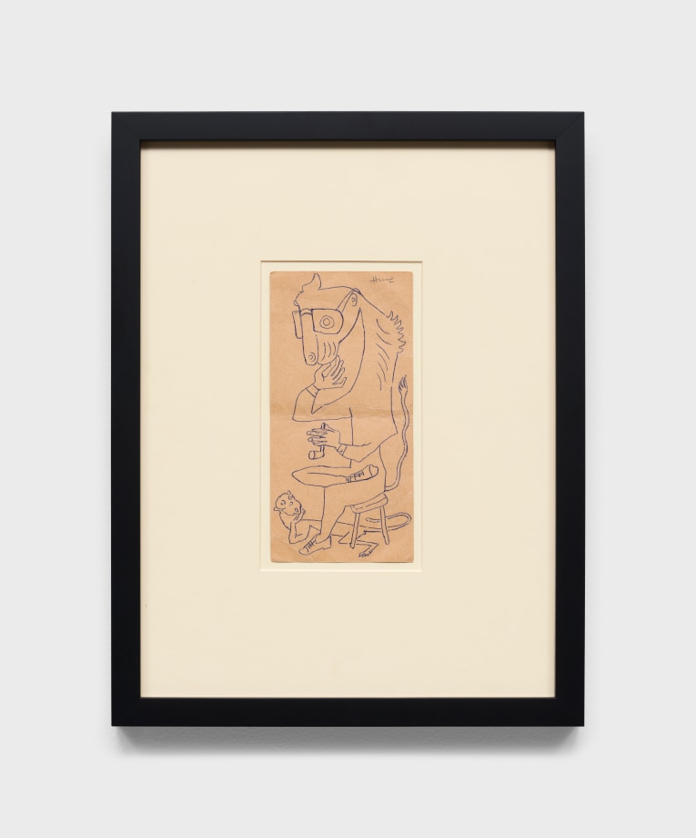 drawing of a horse man