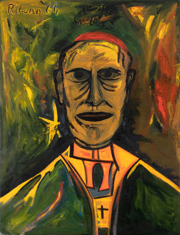 Lancelot Ribeiro,&nbsp;Untitled (The Cardinal), 1964, Oil on canvas, 33 ⅔ x 25 in (85.5 x 63.5 cm), RIBLA031