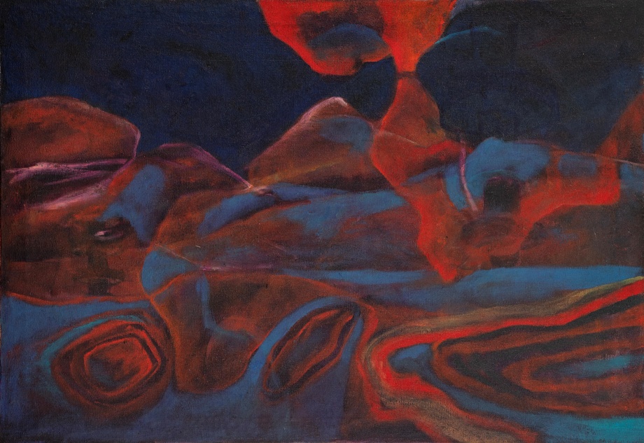 Achuthan Kudallur, Untitled, c. 1975,&nbsp;Oil on canvas, 20.9 x 30 in (53 x 76.2 cm), KUDAC030