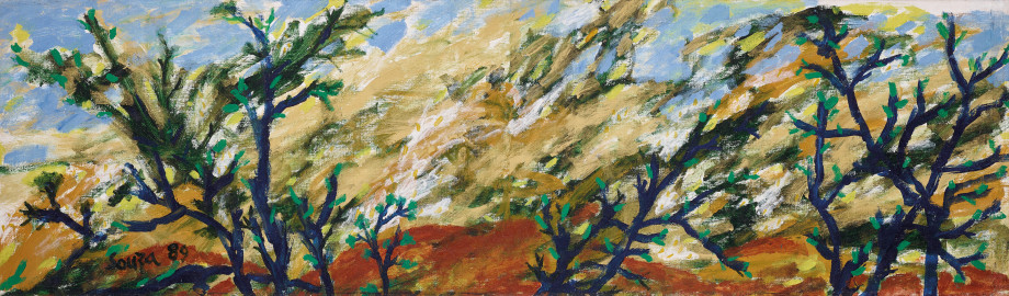 Landscape with trees and clouds