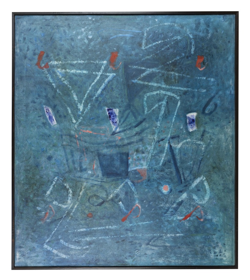blue abstract painting