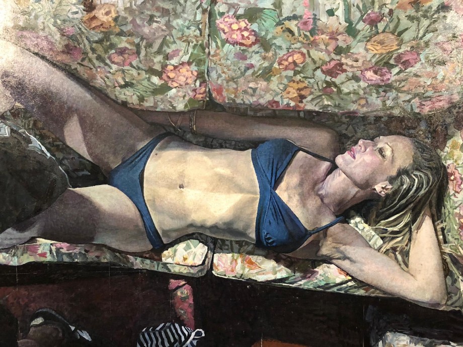 Bernardo Siciliano, The Swimming Suit,&nbsp;2018, Oil on canvas, 47 x 63&nbsp;in