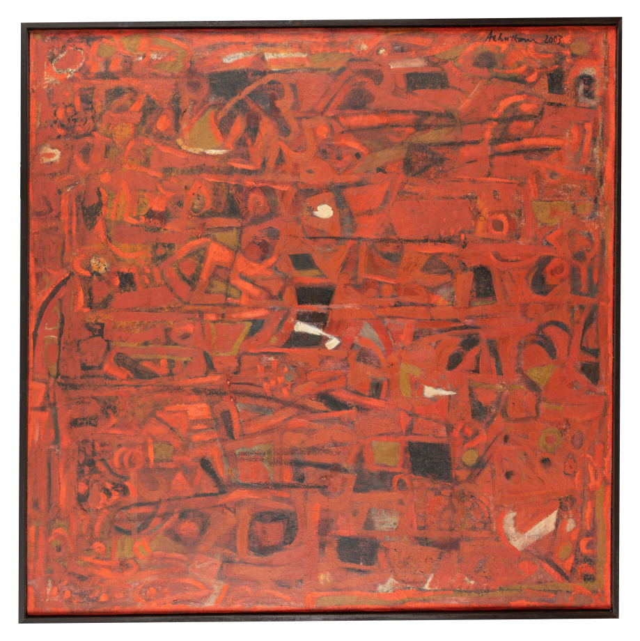 Achuthan Kudallur, Untitled, 2003,&nbsp;Oil on canvas,&nbsp;43 x 43 in (109.3 x 109.3 cm), KUDAC007