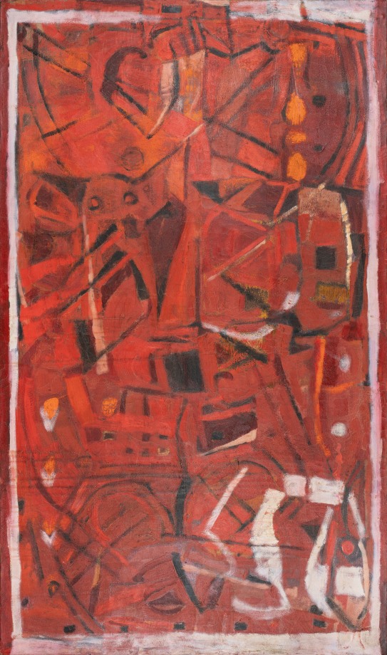 Achuthan Kudallur, Untitled, c. 1990s,&nbsp;Oil on canvas, 59 x 35 in (149.9 x 88.9 cm), KUDAC032