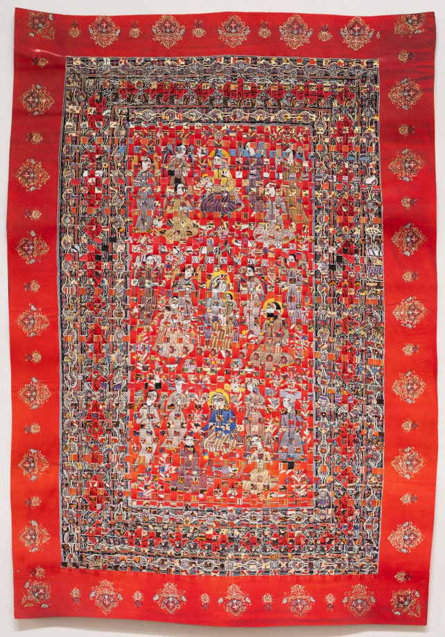 Saad Qureshi,&nbsp;Celebrated Red Fire, 2021, Woven paper, 12.4 x 8.7 in (31.5 x 22.1 cm)