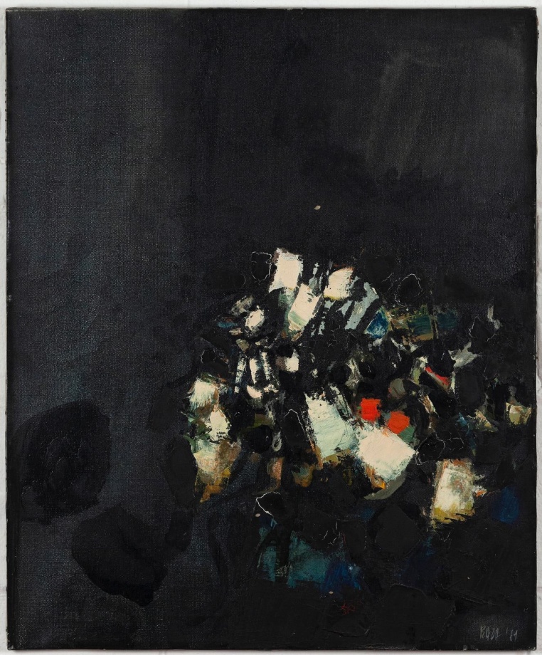 S. H. Raza,&nbsp;Lumi&egrave;re Noir, 1961, Oil on canvas, 29.7 x 23.6 in