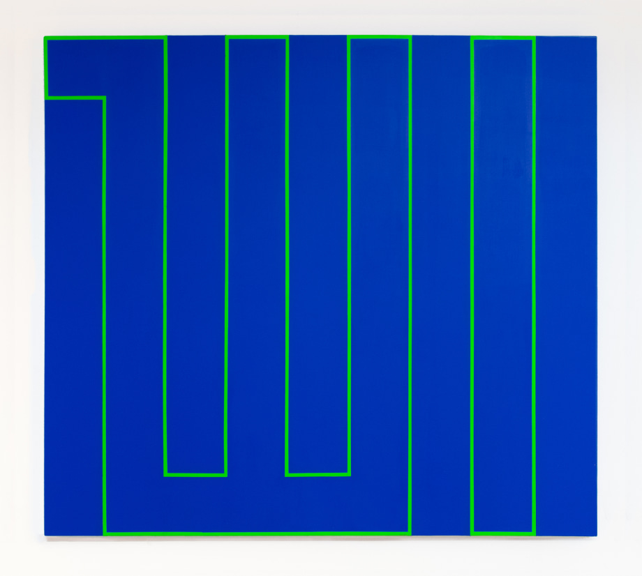 Blue and green neon painting