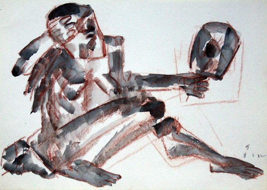 Somnath Hore,&nbsp;Rust Series&nbsp;4,&nbsp;1982,&nbsp;Watercolor and crayon on paper, 10.125 x 14.25 in