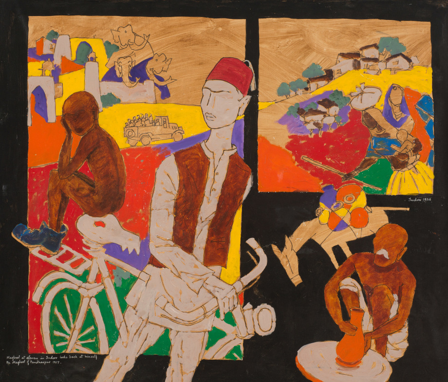 M. F. Husain,&nbsp;Autobography Pechwal, n/d, Oil on canvas, 60 x 69 in