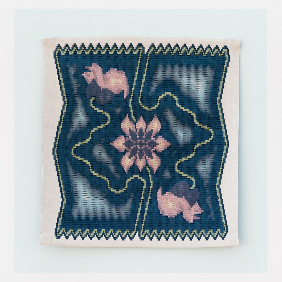 Shaheer Zazai, AMTS-STGIB N2 (JACQUARD), 2023,&nbsp;Jacquard woven tapestry, 40 x 36 in (101.6 x 91.4 cm), 1 of 3 + 1 AP, ZAZSH006