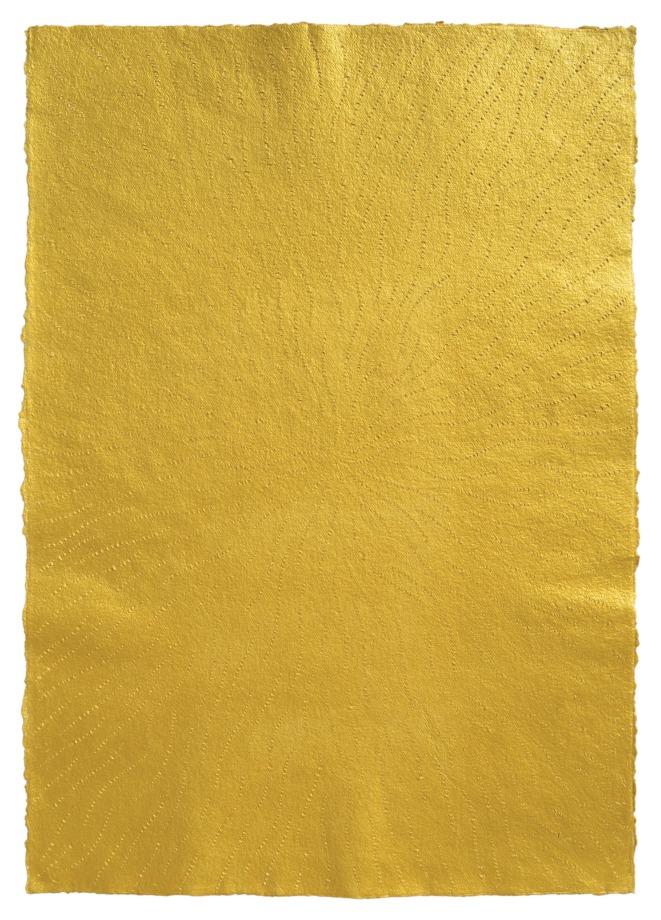 Mohammed Kazem, Acrylic on Scratched Paper (Gold),&nbsp;2008,&nbsp;Acrylic on scratched paper, 39.5 x 27 in