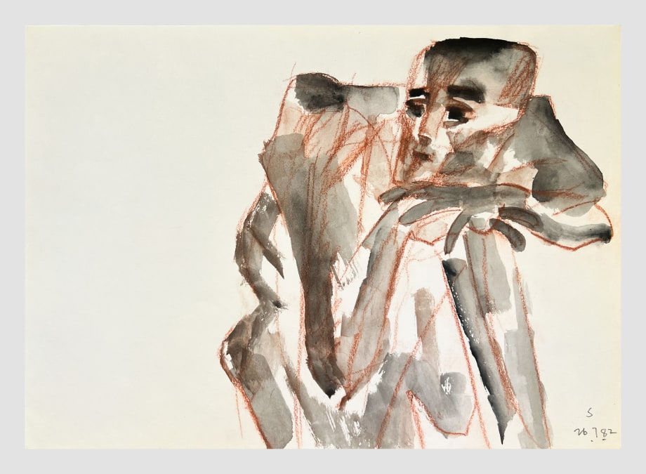 Somnath Hore,&nbsp;Rust Series 22, n/d,&nbsp;Watercolor and crayon on paper, 10 ⅛ x 14 &frac14; in (25.7 x 36.2 cm), HORSO071