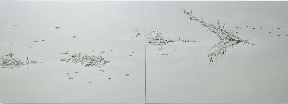 Saad Qureshi,&nbsp;Surfaces,&nbsp;2013,&nbsp;Mixed media on canvas, 30 x 84 in