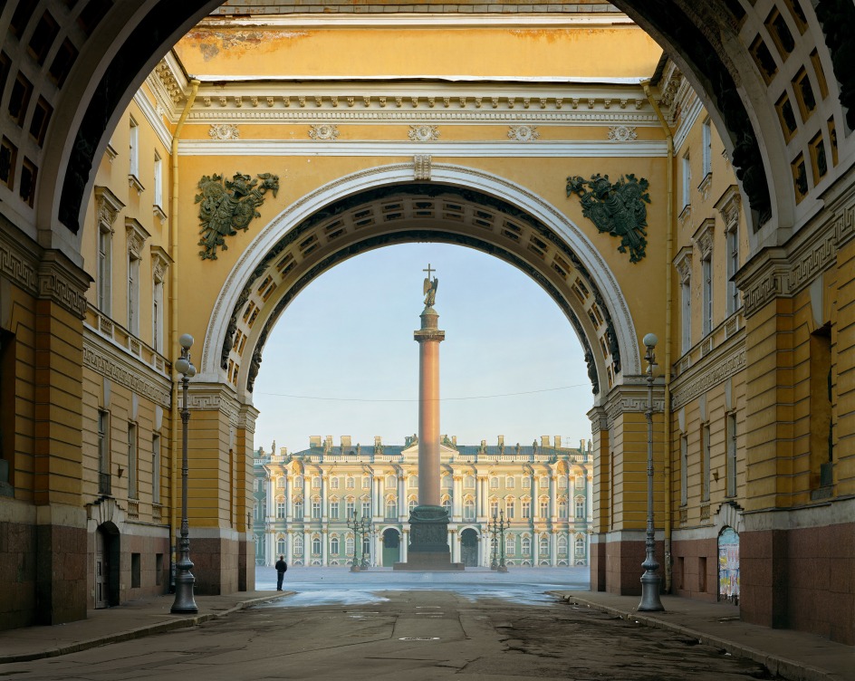 Palace Square, St. Peterburg, from the series Russia, 2003. Archival pigment print. Available at 30 x 40 inches, edition of 10, or 40 x 50 inches, edition of 5, or 50 x 60 inches, edition of 3, or 70 x 90 inches, edition of 3.