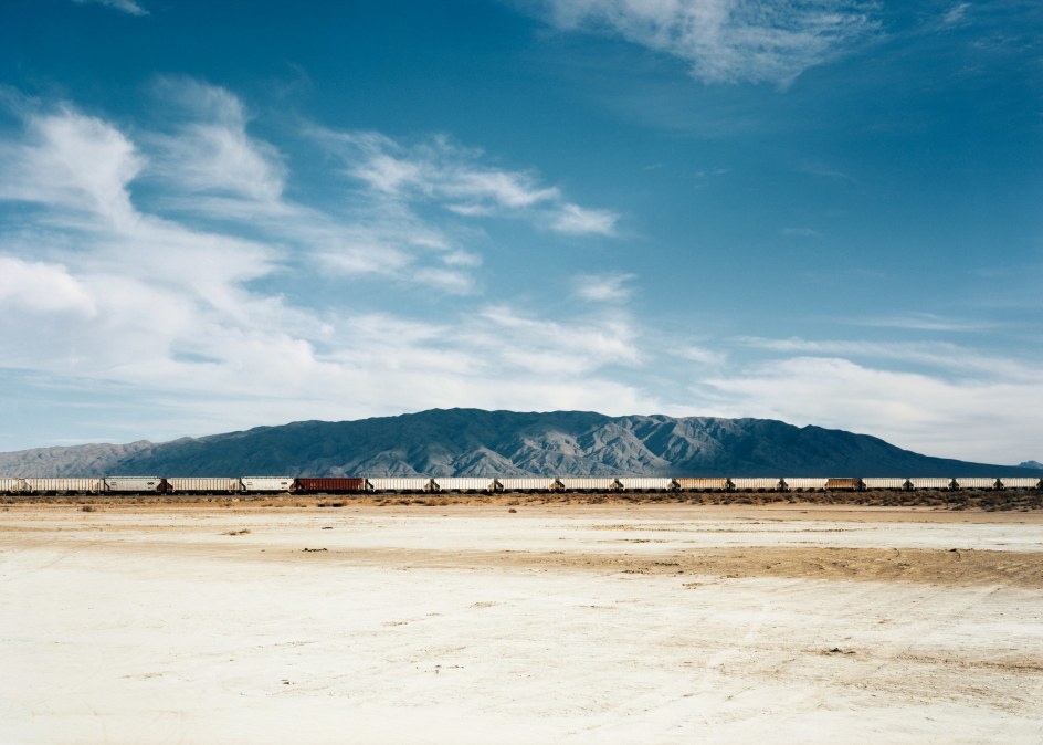 Untitled, (red car), Searles Valley, CA, 2020. Chromogenic print, 39 x 55 inches.