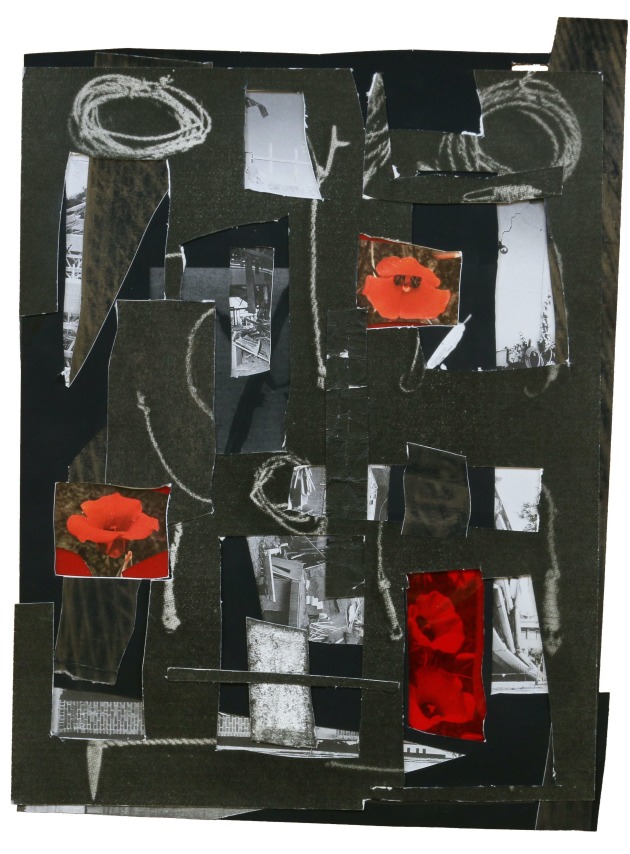 Dionne Lee,&nbsp;Wounds,&nbsp;2020. Collage of gelatin silver prints, cut paper, transparency, with graphite. 15 1/4 x&nbsp;