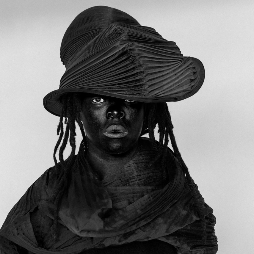 Zanele Muholi, MuMu XIX, London, 2019. Gelatin silver print, 39 3/8 x 39 3/8.