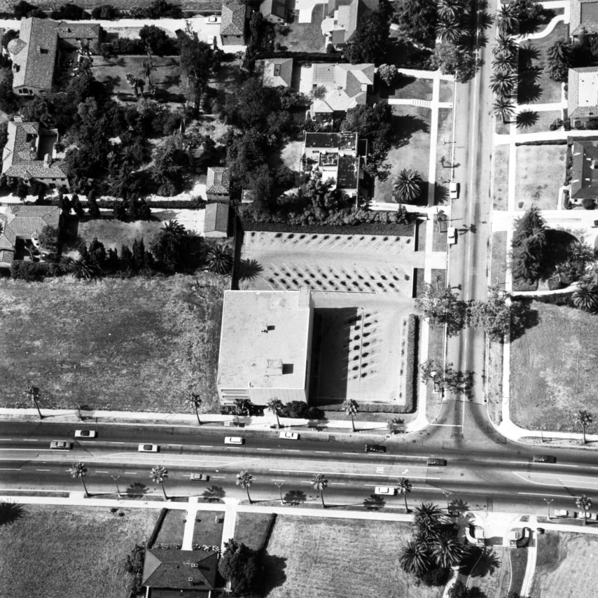 Ed Ruscha,&nbsp;Zurich-American Insurance, 4465 Wilshire Blvd.&nbsp;from the series&nbsp;Parking Lots, 1967/1999. 15 x 15 inches on a 20 x 16 sheet.