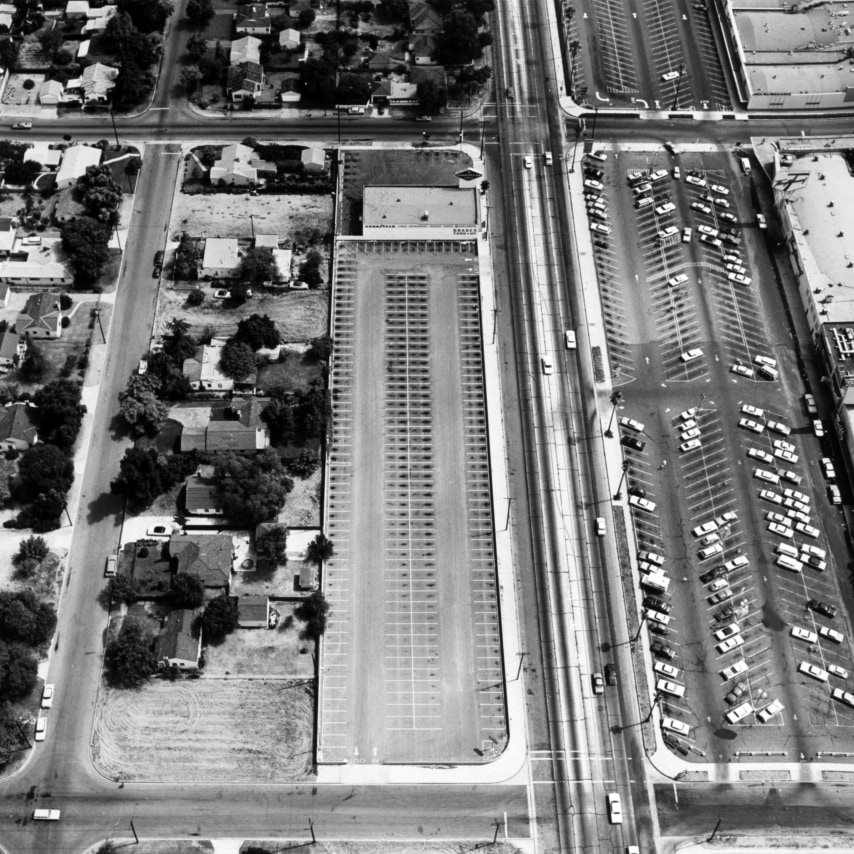 Ed Ruscha,&nbsp;Good Year Tires, 6610 Laurel Canyon, North Hollywood&nbsp;from the series&nbsp;Parking Lots, 1967/1999. 15 x 15 inches on a 20 x 16 sheet.