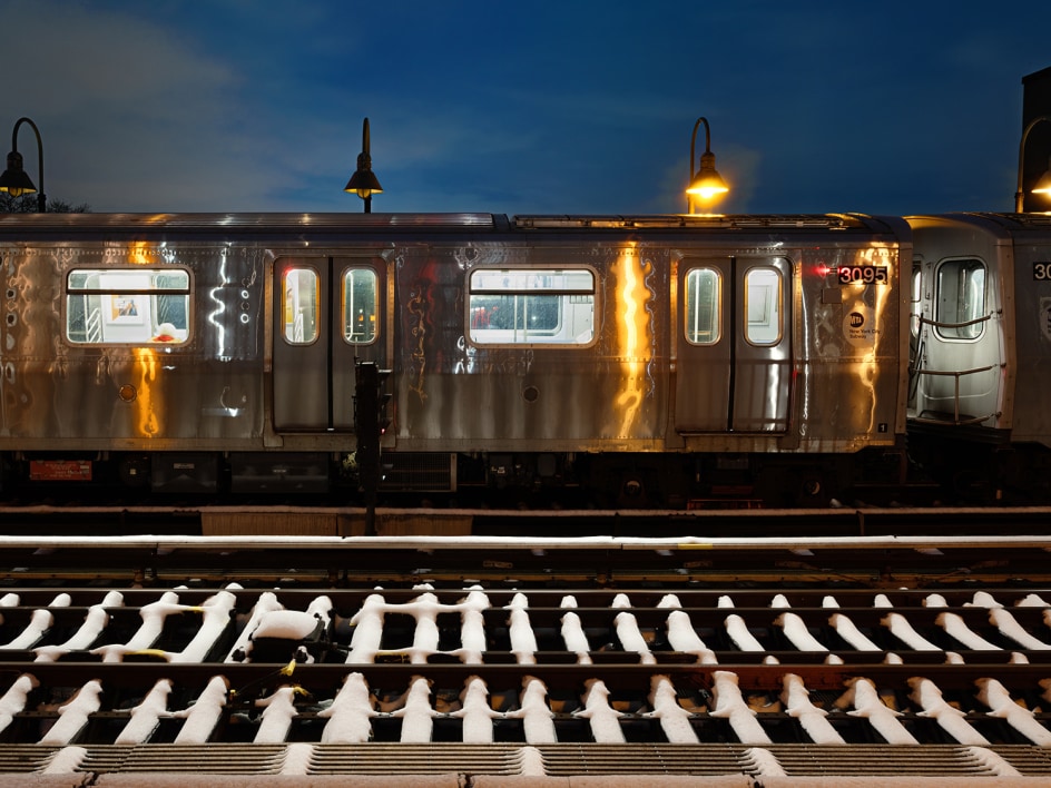 Lynn Saville,&nbsp;Elevated Tracks with Snow, 2021. Archival pigment print, 33 x 43 inches.