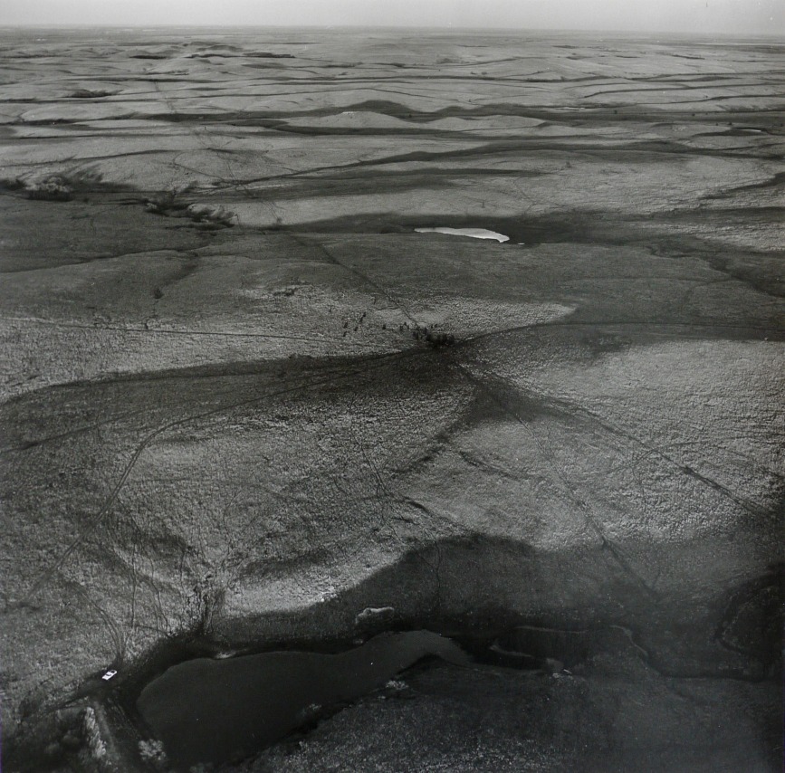 Pond and Car, West of Minneapolis, Ottawa County,&nbsp;&nbsp;April 27, 1990.&nbsp;Vintage gelatin silver print, image size 15 x 14 7/8 inches.