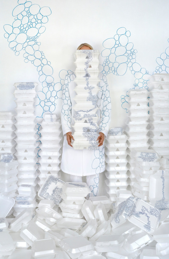 Rachel Perry,&nbsp;Lost in my Life (Take Out Boxes), 2010. Archival pigment print,&nbsp;90 x 60 inches.