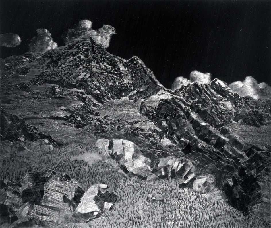 Karen Gunderson, Ana Purna Sanctuary To Modi Peak, 2005. Oil on linen, 52 1/2 x 61 1/2 inches.