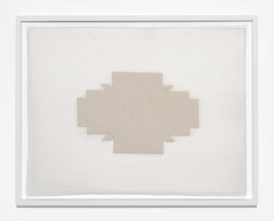 Rachel Perry,&nbsp;Garlic: Born to Run, 2021. Wool and silk on canvas with artist frame, 13 3/4 x 17 3/4 inches.