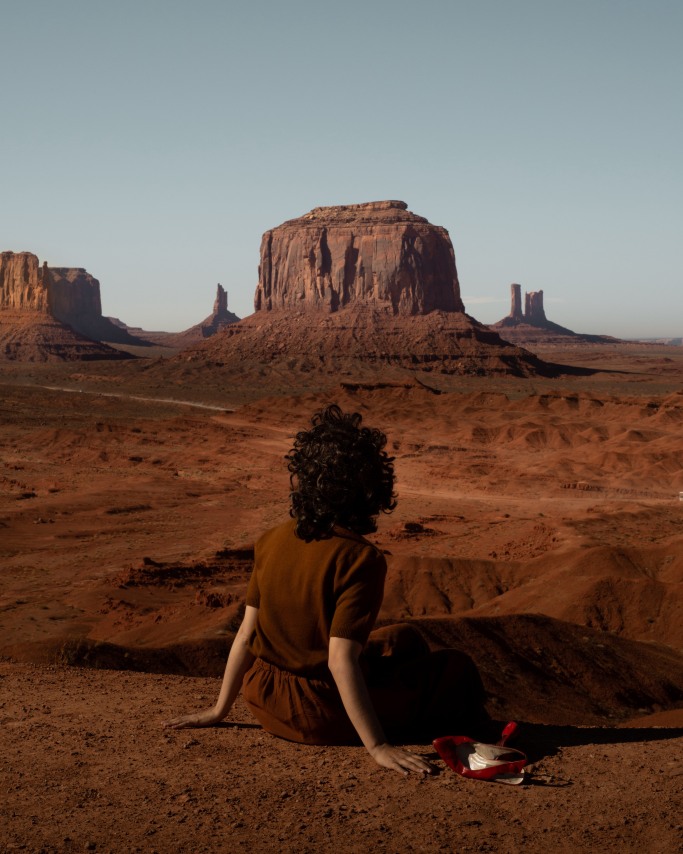 Tania Franco Klein, Valley (Self-portrait), from the series Proceed To The Route, 2019. Archival pigment print, 59 x 47 inches.
