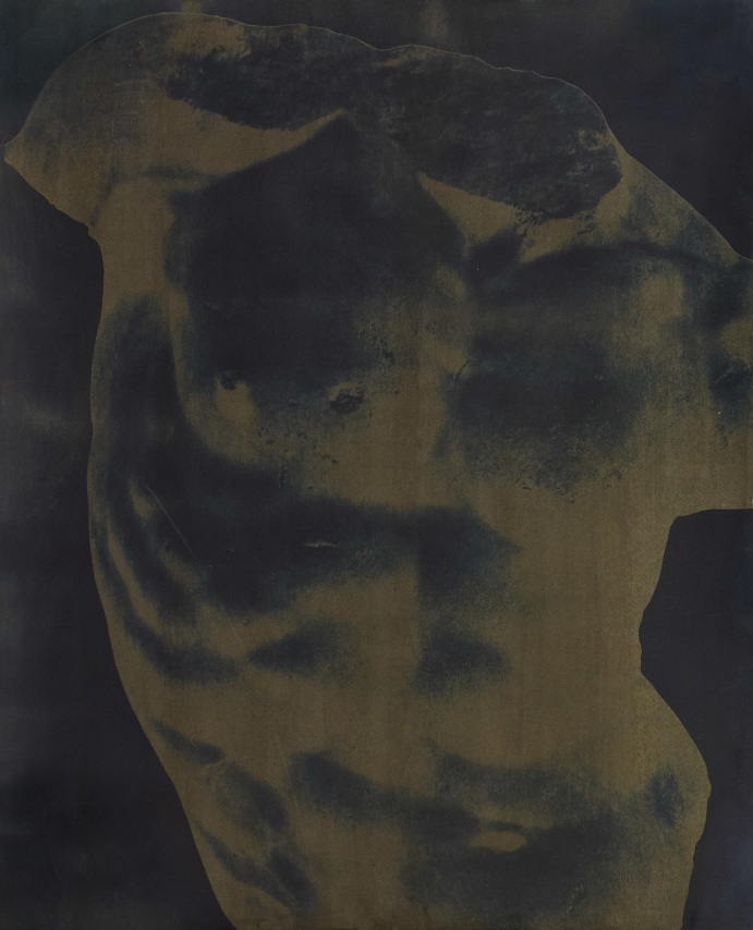 David Alekhuogie,&nbsp;Cyanotype (black), 2021. Cyanotype, 39 3/4 x 32 1/8 inches.