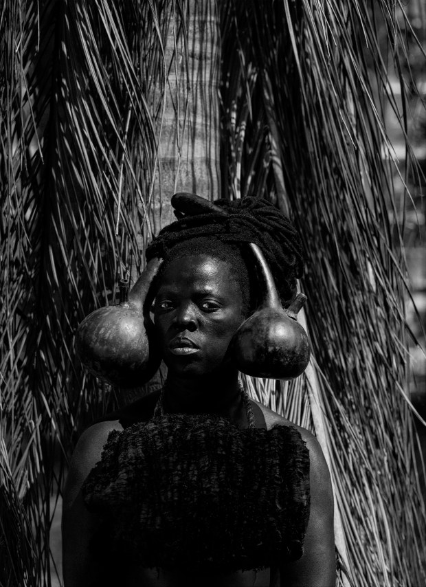 Zanele Muholi, Calabashe, Emhlabeni, 2019. Gelatin silver print, 27 1/8 x 19 5/8 inches.