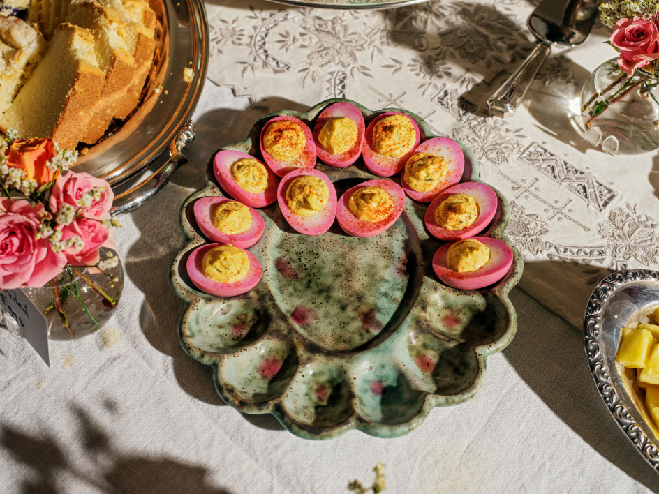 Deviled Eggs,&nbsp;2017.&nbsp;Archival pigment print. From the series&nbsp;Knit Club.