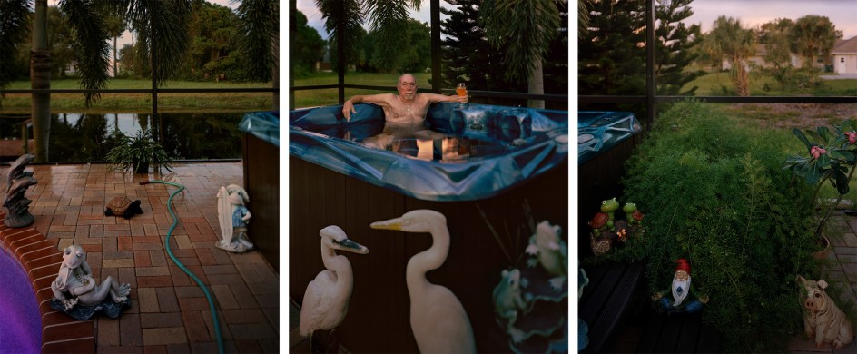 5 O&#039;Clock Somewhere,&nbsp;2019. Archival pigment print, three panels.