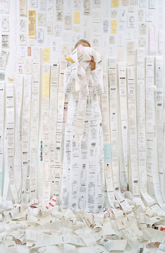 Lost in My Life (Receipts Back), 2016. Archival pigment print.&nbsp;34 x 24 inches.&nbsp;