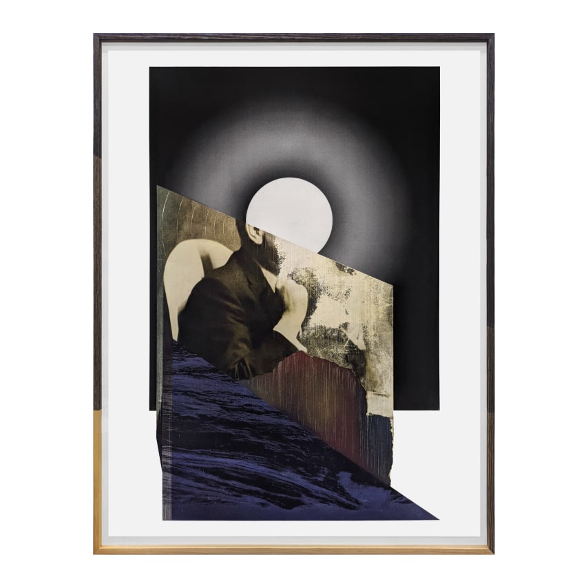 Omar Barquet,&nbsp;Licofron (The Dark One), 2018-2020. Mixed media collage on printed archival paper with custom artist&#039;s frame, 71 x 54 1/2 inches.