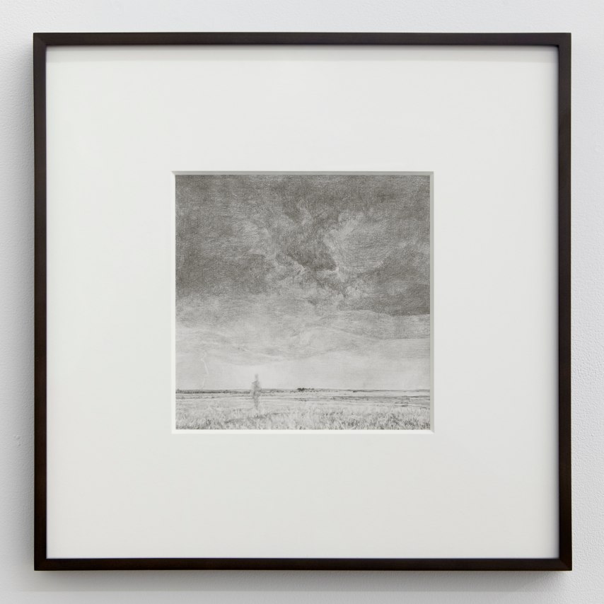 Kang Seung Lee,&nbsp;Untitled (Tseng Kwong Chi, Lightning Field, North Dakota, 1987), 2021. Graphite on paper, image: 8 x 8 inches, frame: 16 x 16 inches.