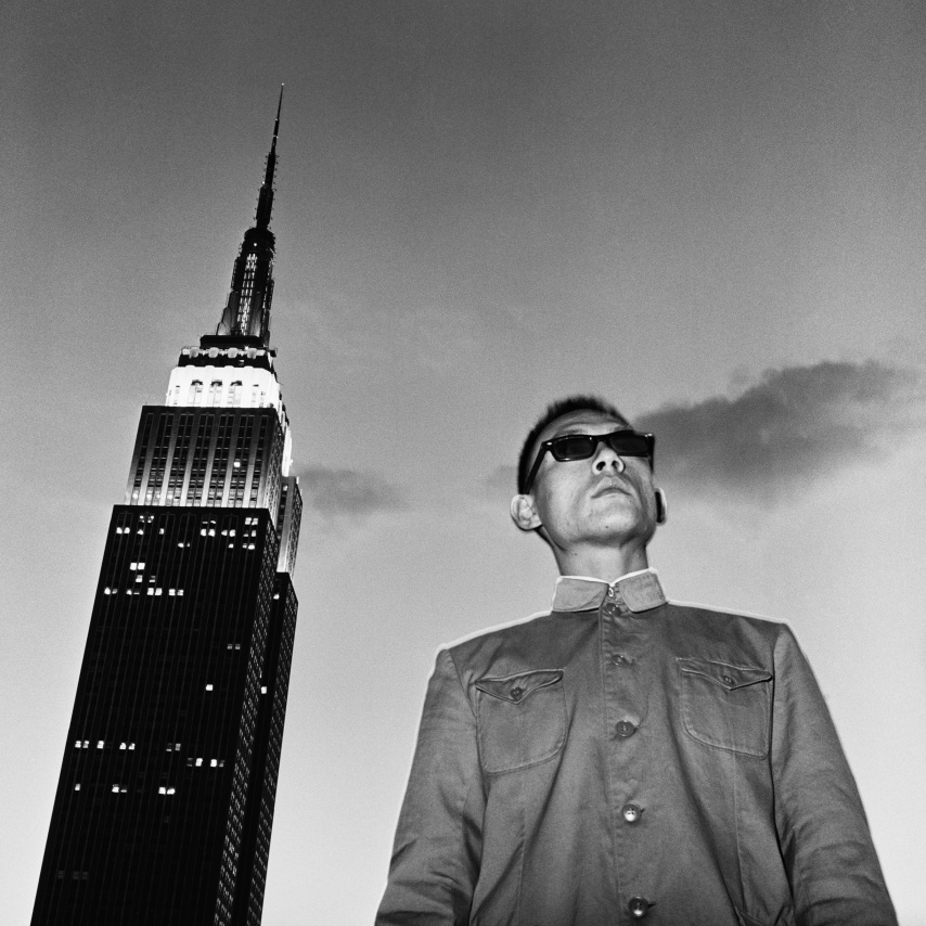 Tseng Kwong Chi, New York, New York, 1979, from the series East Meets West.&nbsp;Gelatin silver print, image: 36 x 36 inches, frame: 38 x 38 inches.