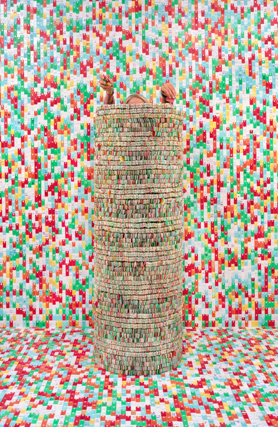 Rachel Perry,&nbsp;Lost in my Life (Bread Tags), 2010. Archival pigment print, 90 x 60 inches.