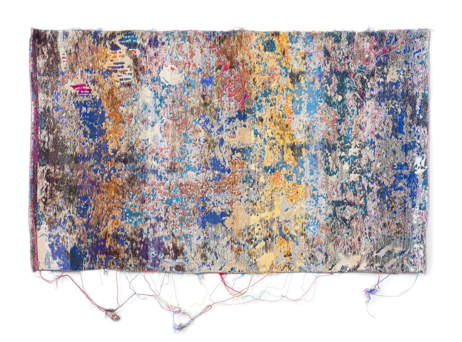 Laura Letinsky &amp;amp; John Paul Morabito, blukarliwhidandagz, 2016. Cotton and wool, 40 x 67 inches.