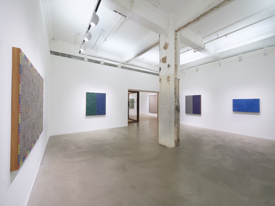 McArthur Binion,&nbsp;Hand:Work:II, Installation view at Lehmann Maupin, Hong Kong