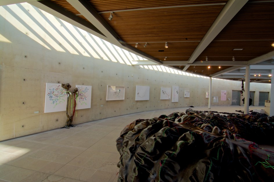 Nicholas Hlobo:&nbsp;Imilonji Yembali (Melodies of History), Installation view,&nbsp;Museum Beelden aan Zee,&nbsp;Hague, Netherlands